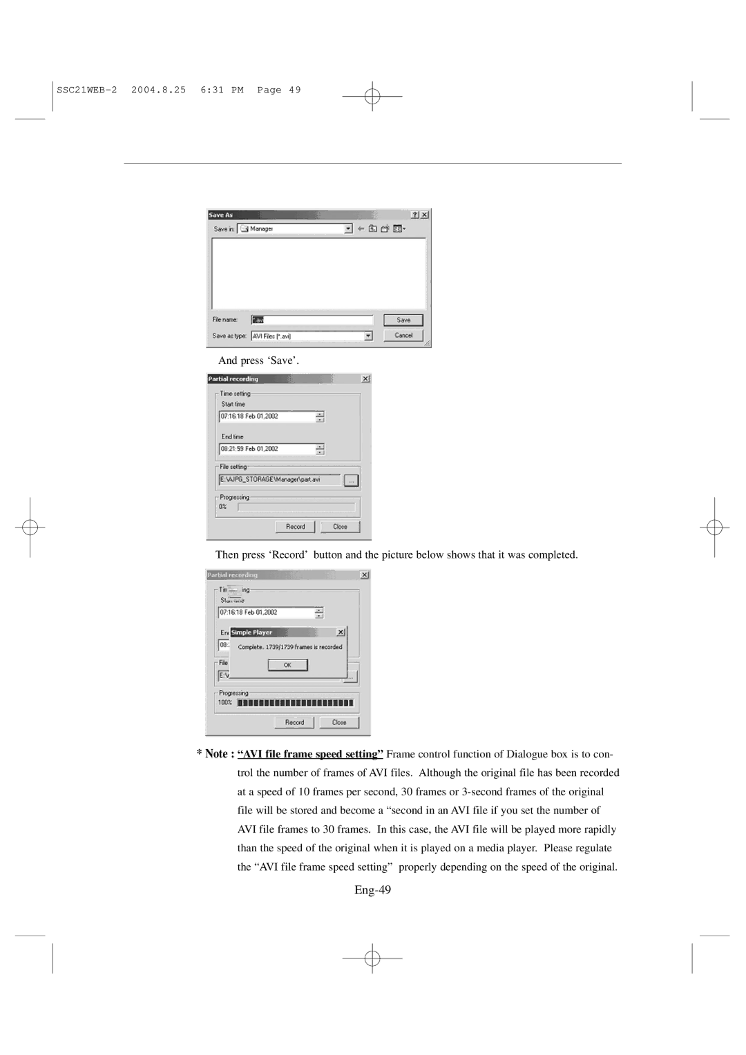 Samsung SSC21WEB manual Eng-49 