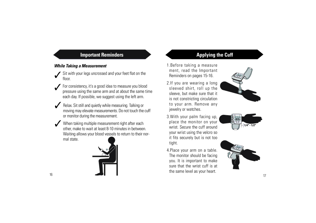 Samsung SSN-414W owner manual Applying the Cuff, While Taking a Measurement, Mal state 