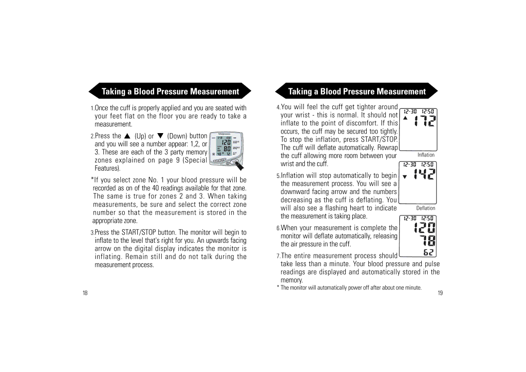 Samsung SSN-414W owner manual Taking a Blood Pressure Measurement, Your wrist this is normal. It should not 