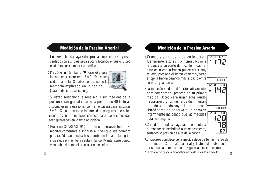 Samsung SSN-414W owner manual Medición de la Presión Arterial, Su brazo y la banda, Para comenzar el proceso de su primer 