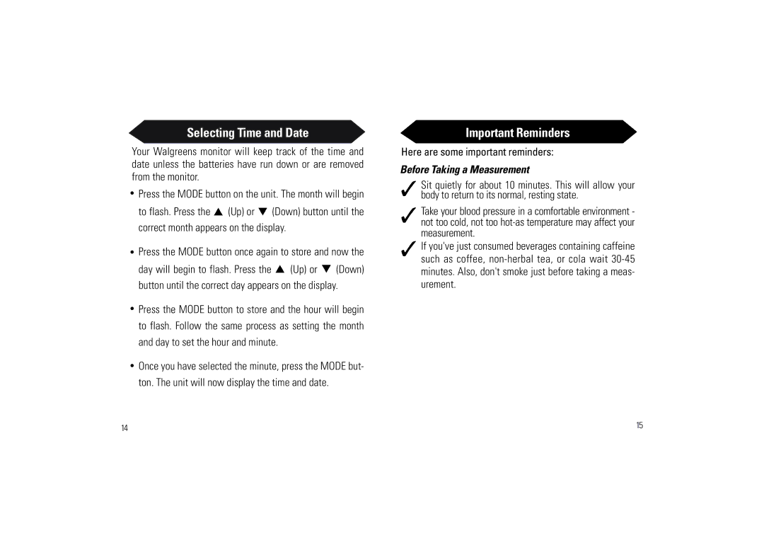 Samsung SSN-414W owner manual Selecting Time and Date, Important Reminders, Here are some important reminders 