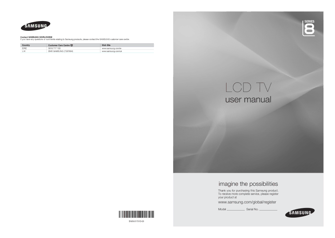 Samsung ST-510, ST-305 user manual Serial No, Contact Samsung Worldwide 