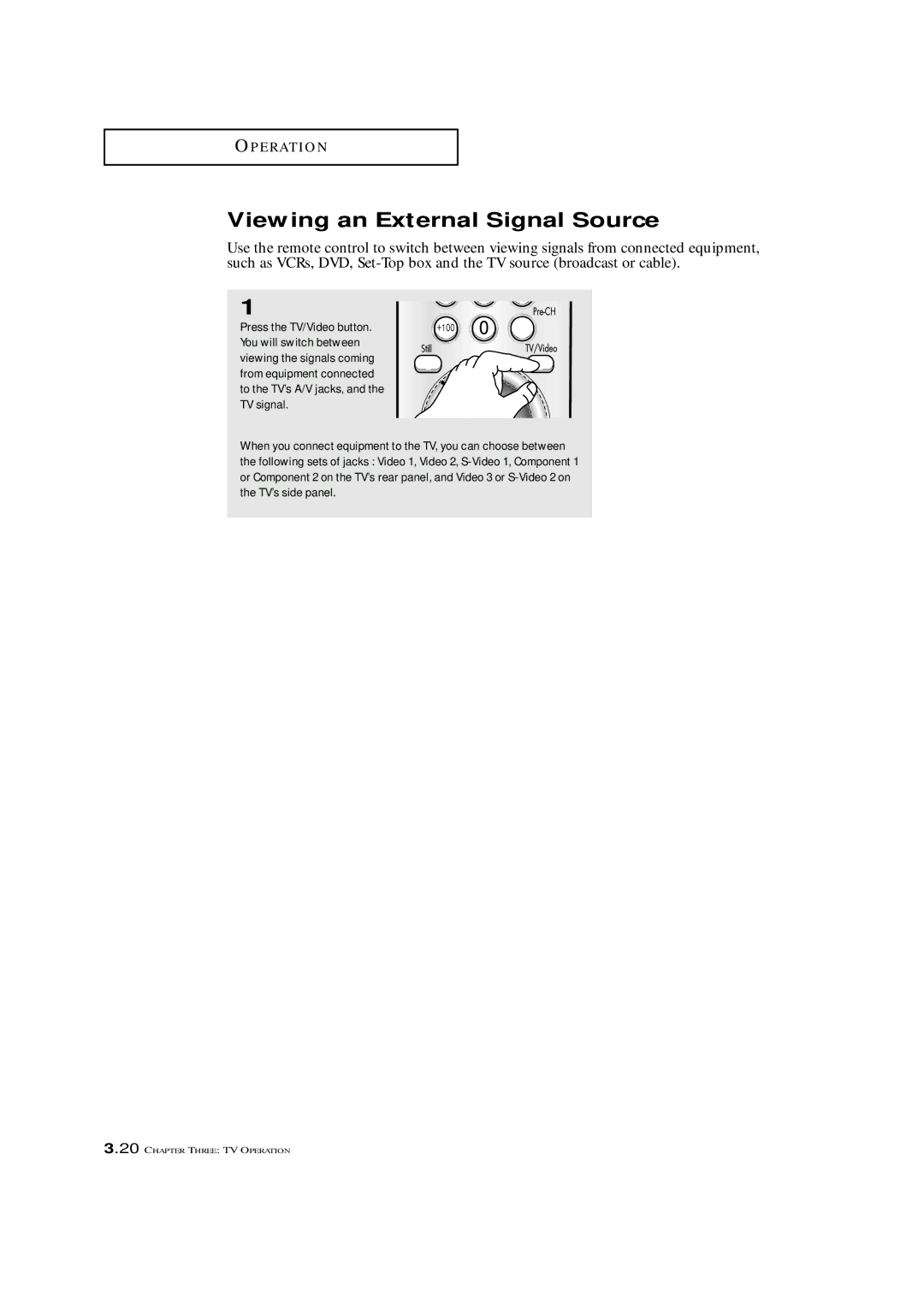 Samsung ST42W5P manual Viewing an External Signal Source 