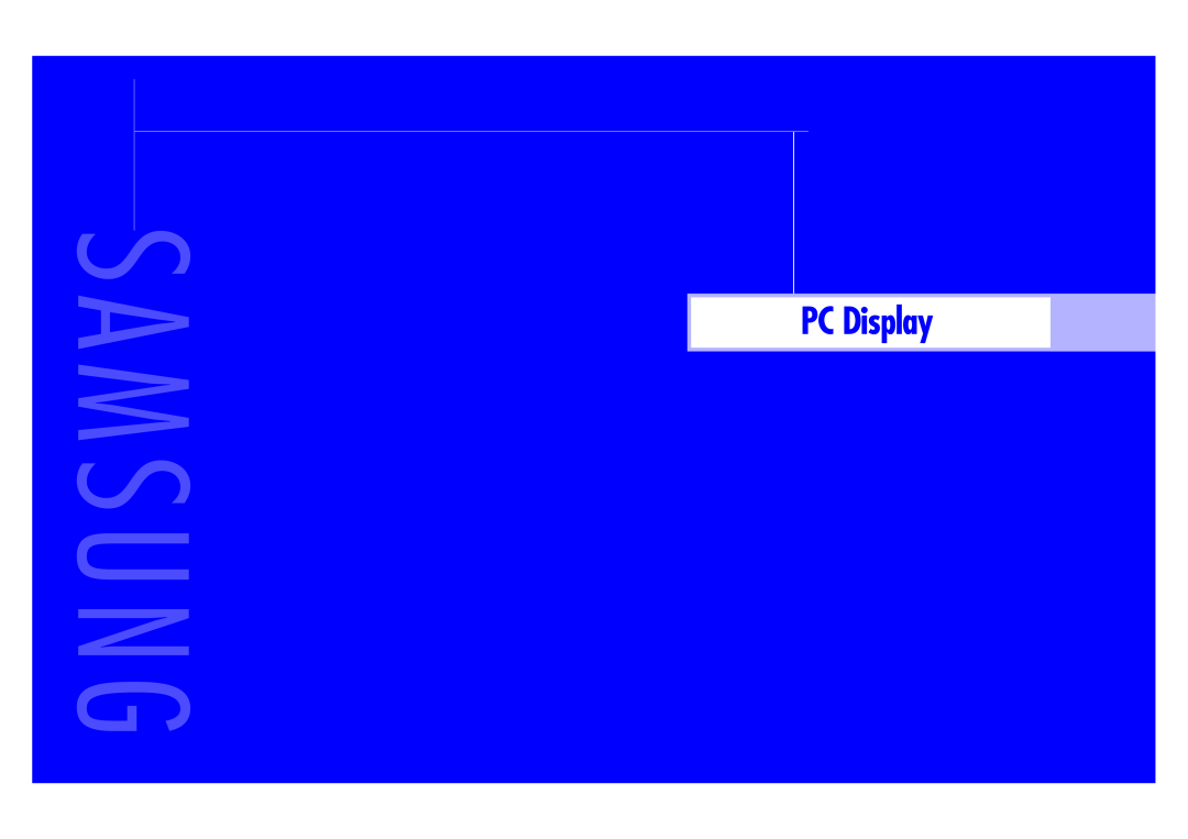 Samsung ST43L2HD instruction manual PC Display 