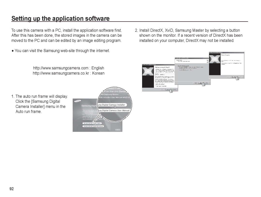 Samsung ST45 manual Setting up the application software, You can visit the Samsung web-site through the internet 