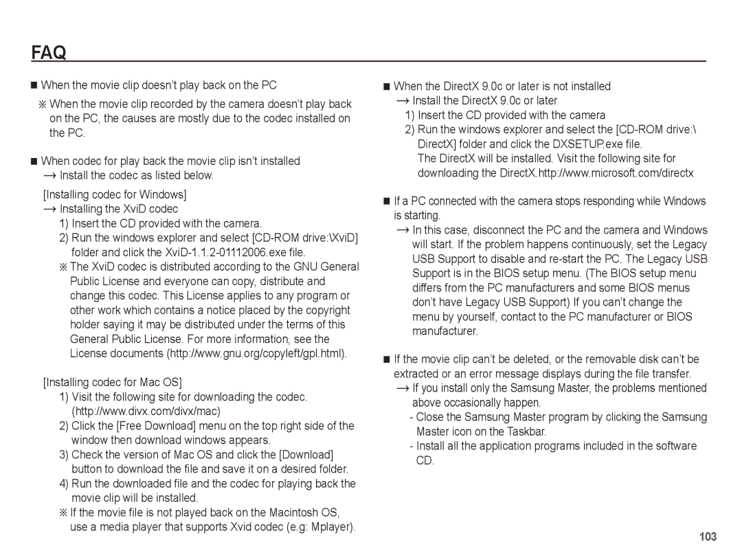 Samsung ST50 user manual Insert the CD provided with the camera, Installing codec for Mac OS 