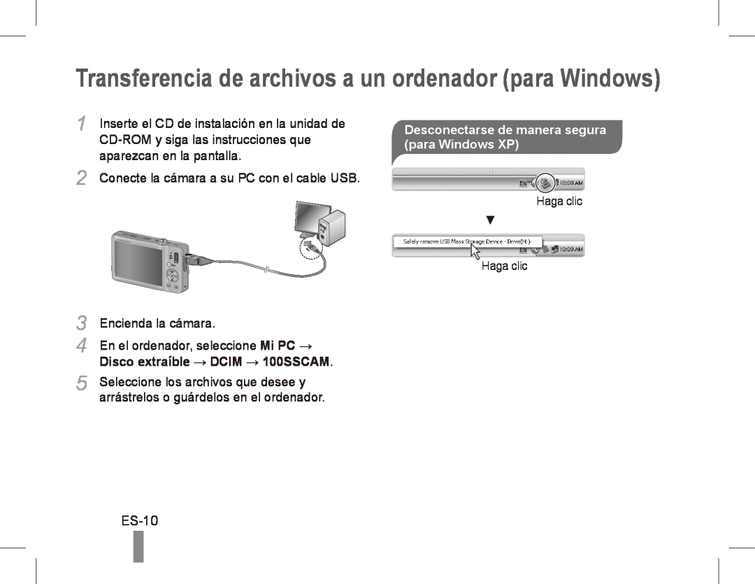 Samsung ST50 ES-10, Inserte el CD de instalación en la unidad de, CD-ROMy siga las instrucciones que, para Windows XP 