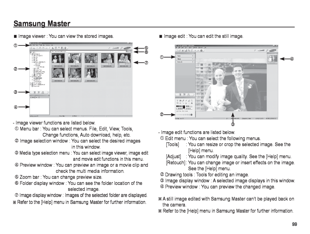 Samsung ST50 user manual Samsung Master, Image viewer : You can view the stored images 