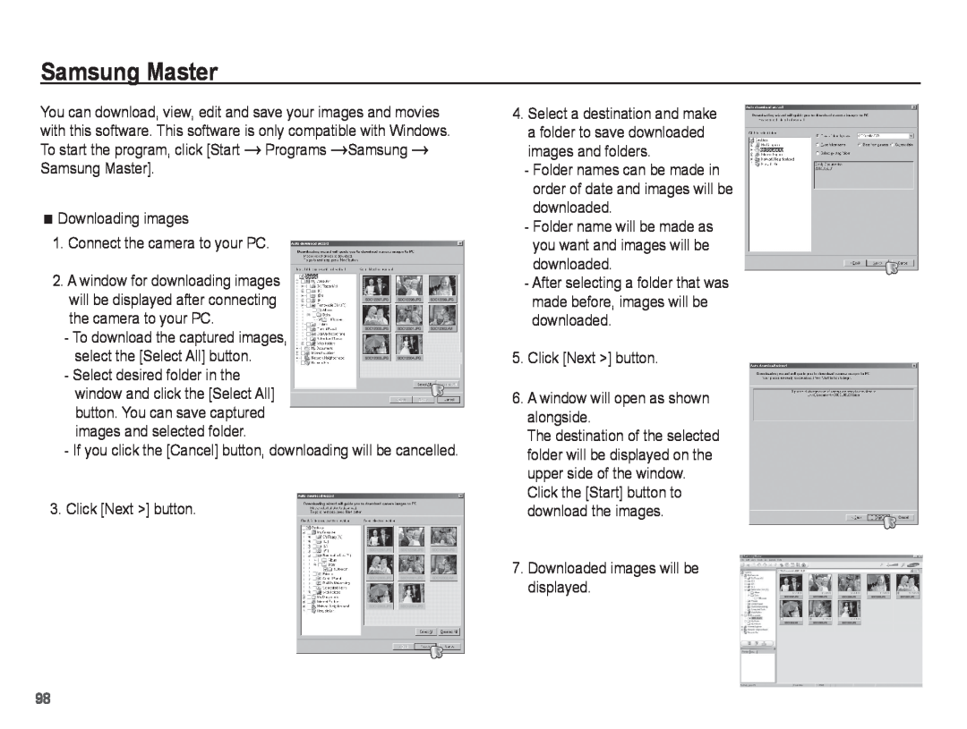 Samsung ST50 user manual Samsung Master 