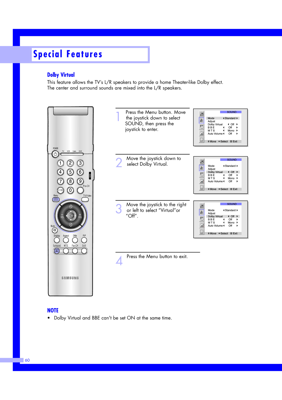 Samsung ST61L2HD, ST50L2HD instruction manual Dolby Virtual 