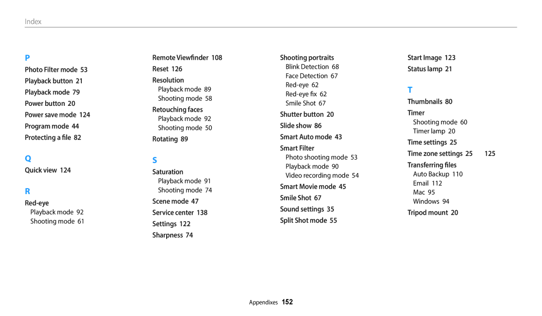 Samsung ST150F, ST73, ST72, ST152F, ST151F user manual Shooting mode Timer lamp, Auto Backup Mac Windows 