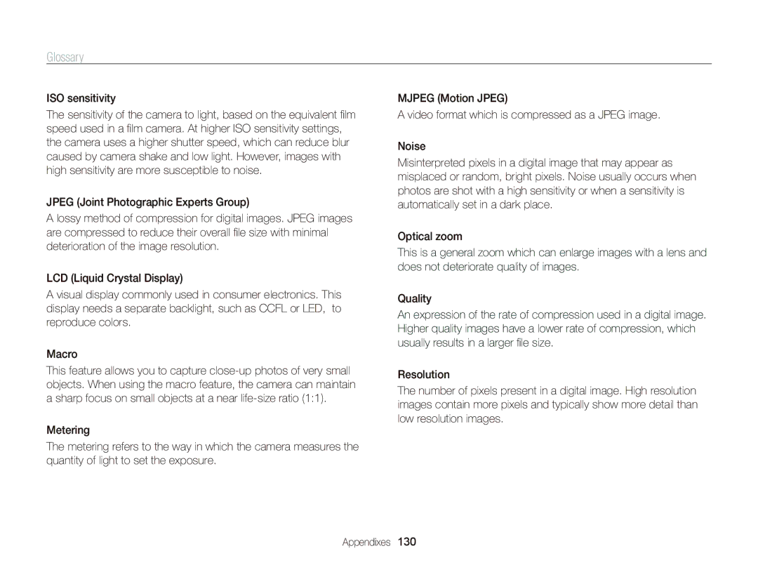 Samsung ST95 user manual ISO sensitivity 