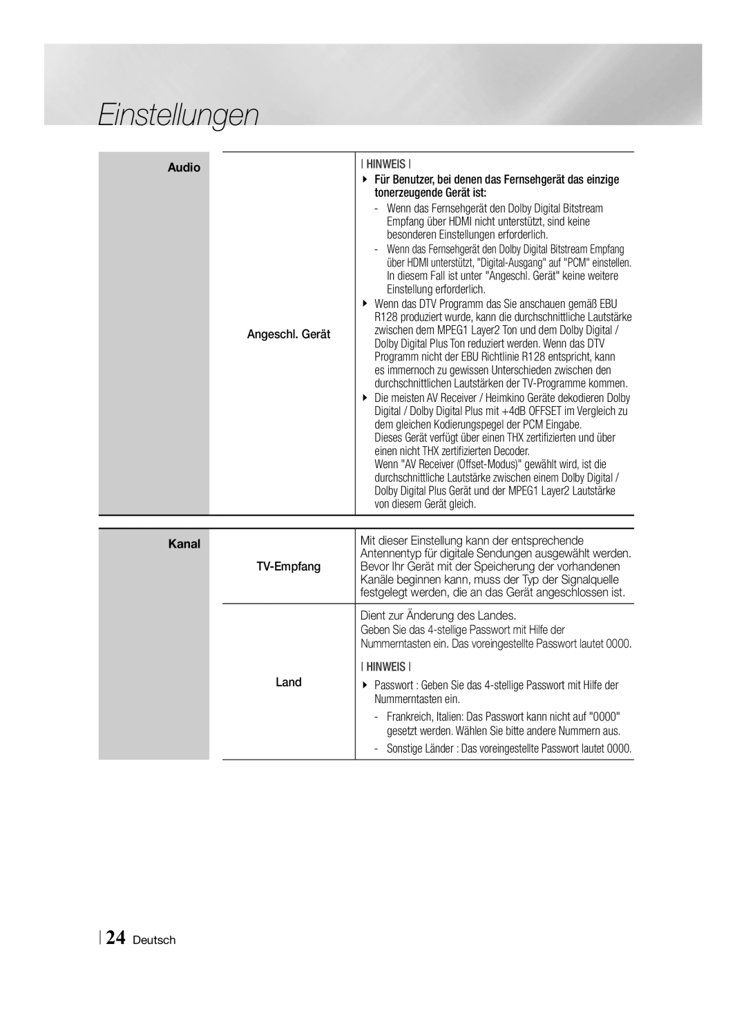 Samsung STB-E7500/EN manual Tonerzeugende Gerät ist, Besonderen Einstellungen erforderlich, Einstellung erforderlich 