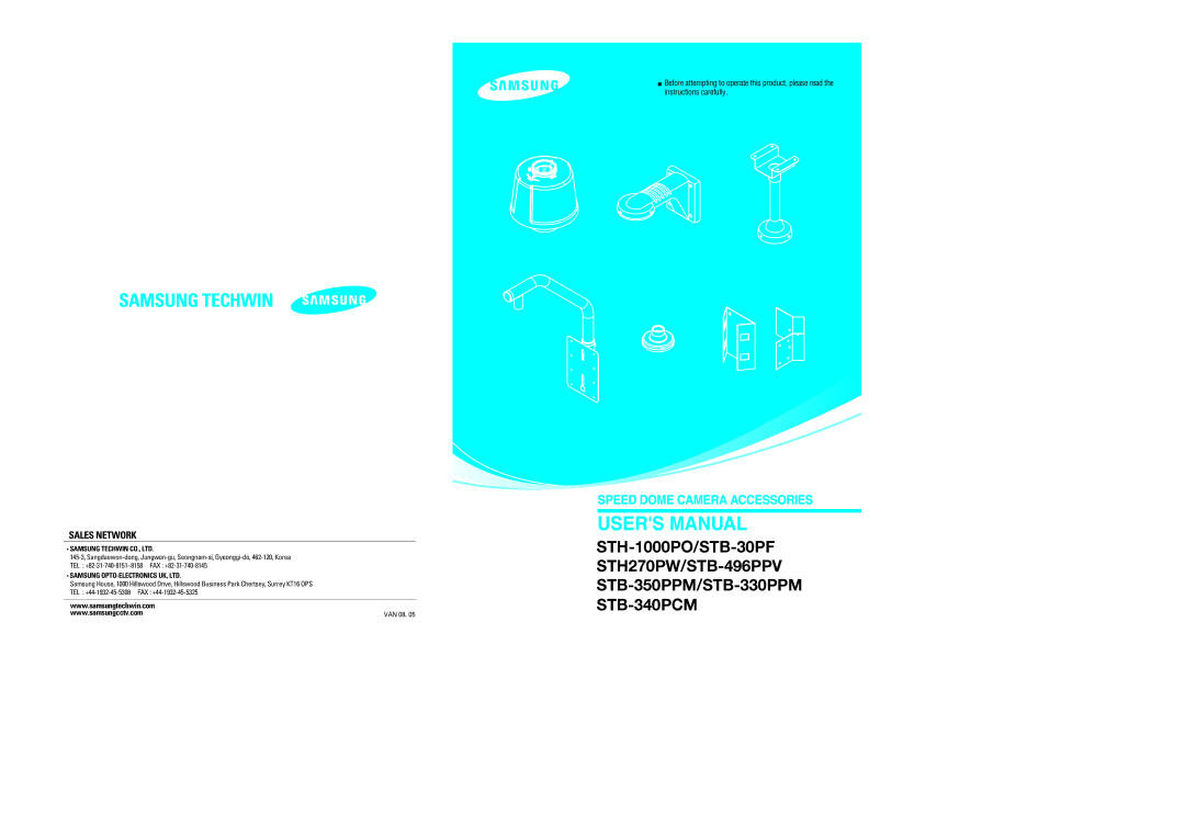 Samsung STH-1000PO, STH270PW, STB-330PPM, STB-496PPV, STB-30PF, STB-350PPM, STB-340PCM manual Sales Network 