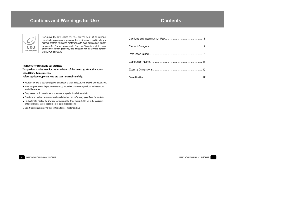 Samsung STB-330PPM, STH270PW, STH-1000PO, STB-496PPV, STB-30PF, STB-350PPM, STB-340PCM manual Contents 