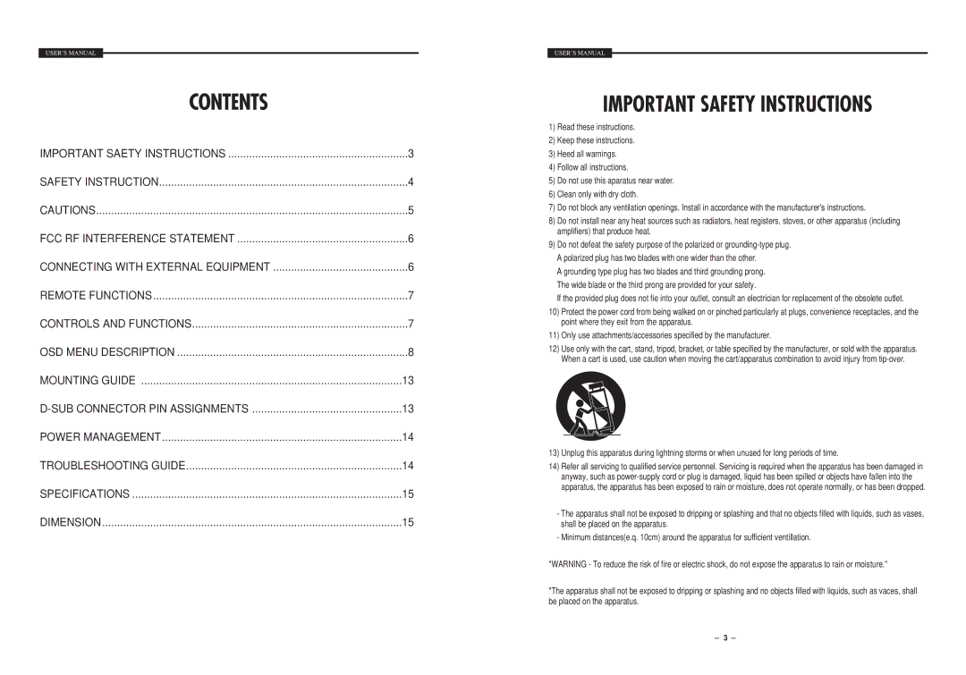 Samsung STM-19LA/17LA user manual Contents 