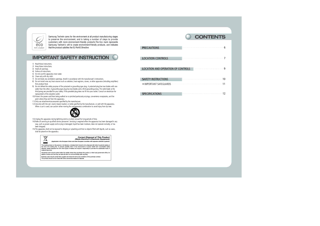 Samsung STM-21F user manual Contents 