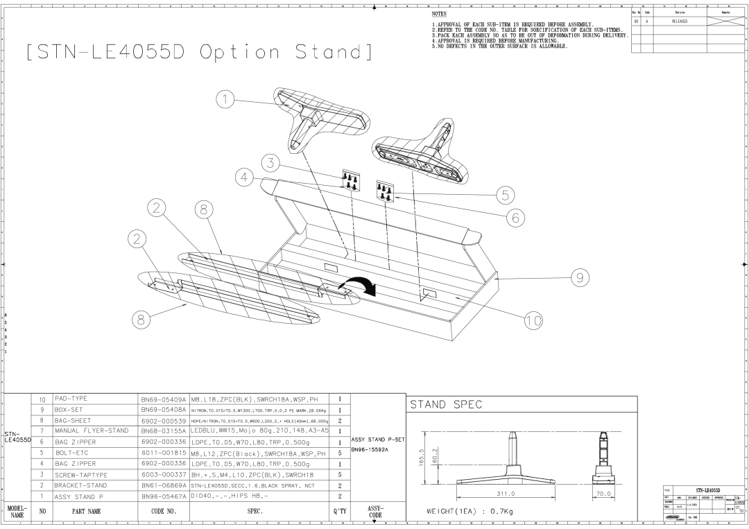 Samsung STNL4055AD manual 