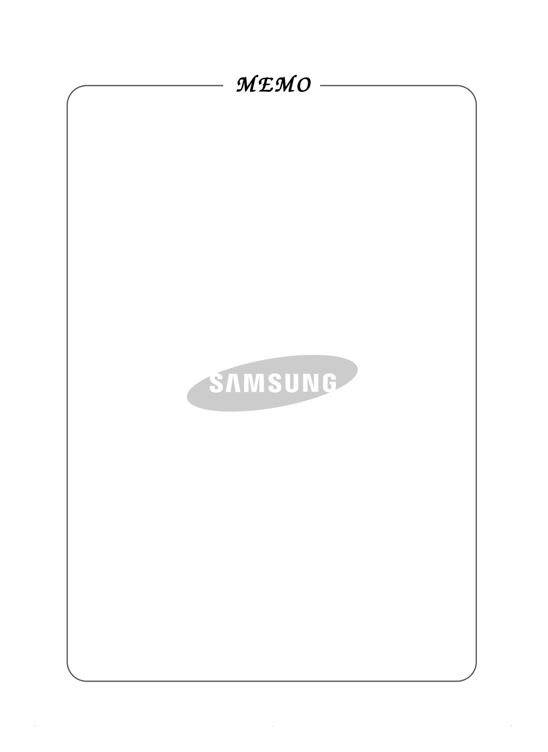 Samsung SU-2930 Series important safety instructions M E M O 