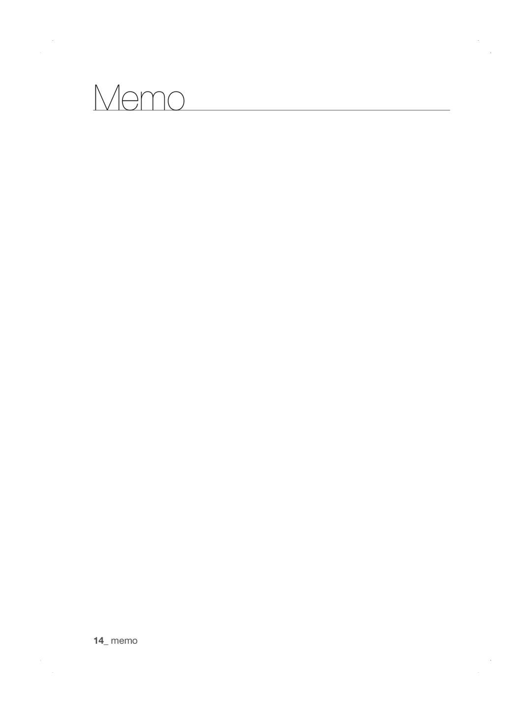 Samsung SU33 Series user manual memo, Memo 