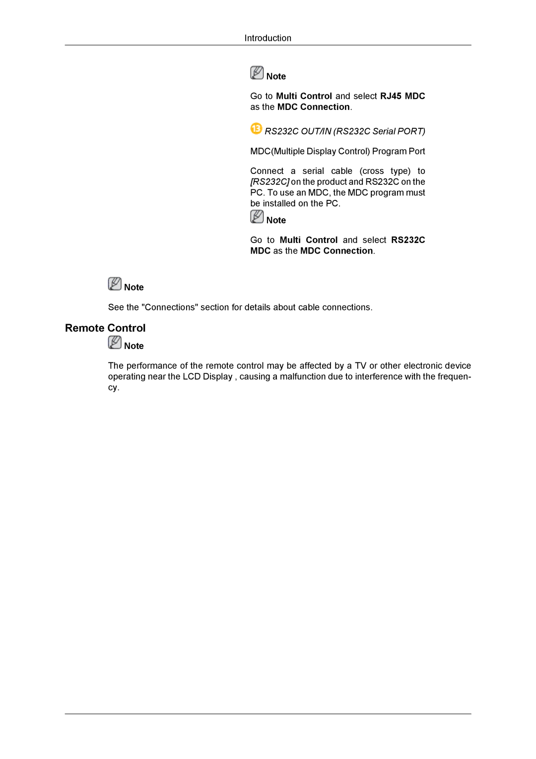 Samsung SUR40, 460DR-2, NP200A5BA03US, TC190-2/4 user manual Remote Control, RS232C OUT/IN RS232C Serial Port 