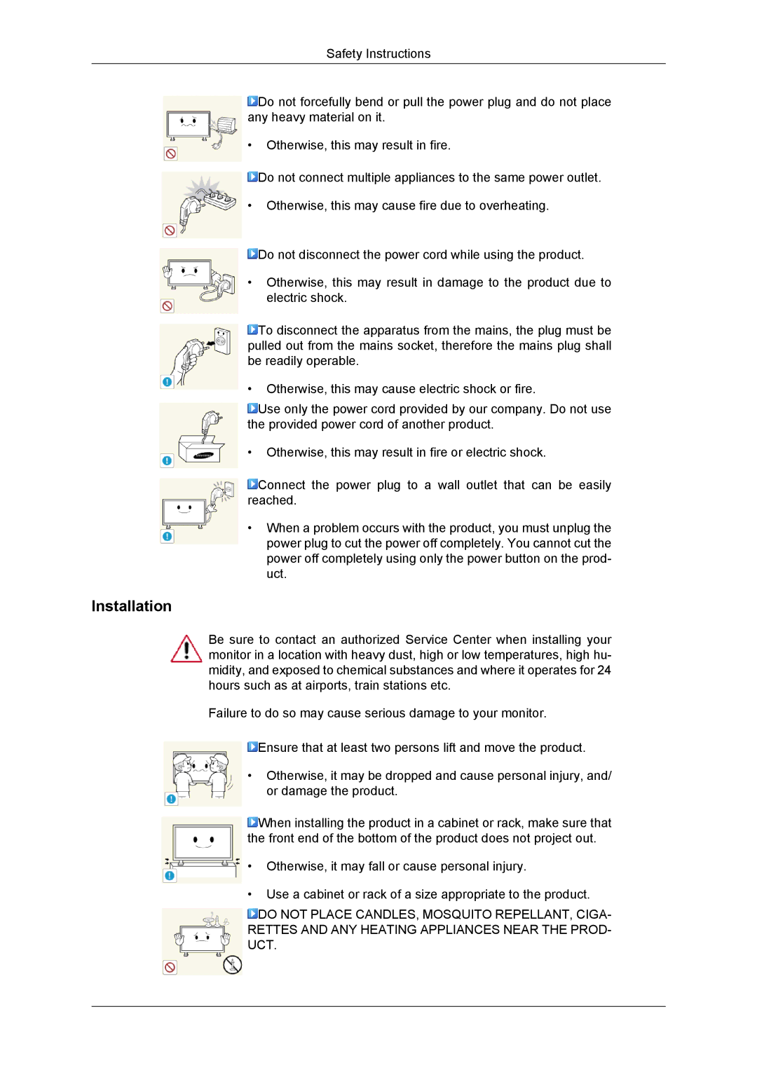 Samsung SUR40, 460DR-2, NP200A5BA03US, TC190-2/4 user manual Installation 