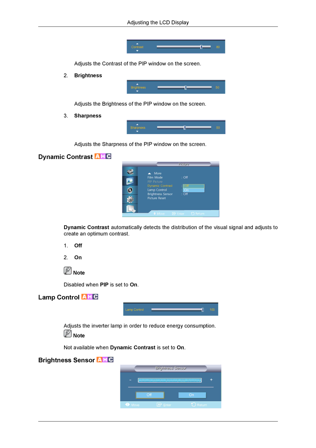 Samsung SUR40, 460DR-2, NP200A5BA03US, TC190-2/4 user manual Dynamic Contrast 