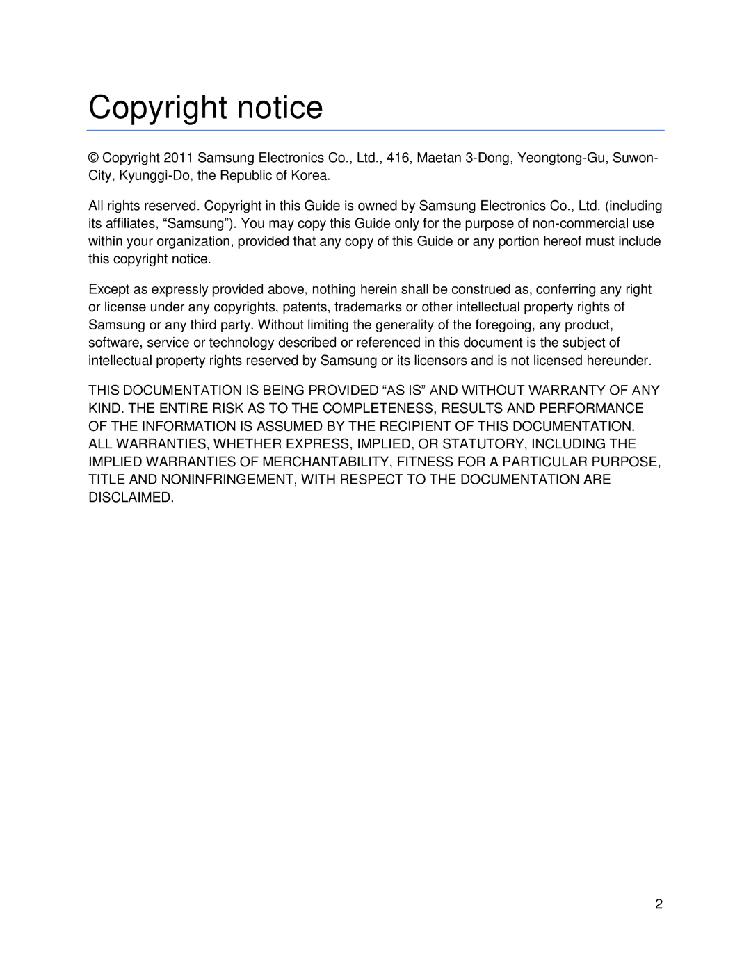 Samsung SUR40 manual Copyright notice 