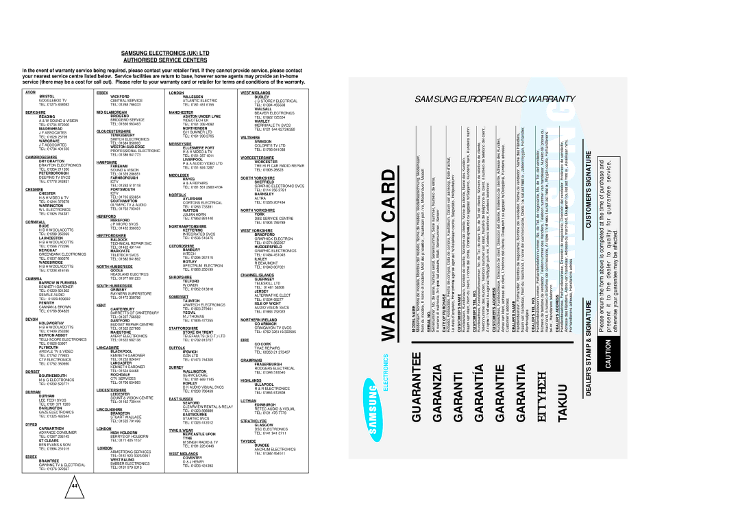 Samsung SV-645B, SV-643B instruction manual Ele 