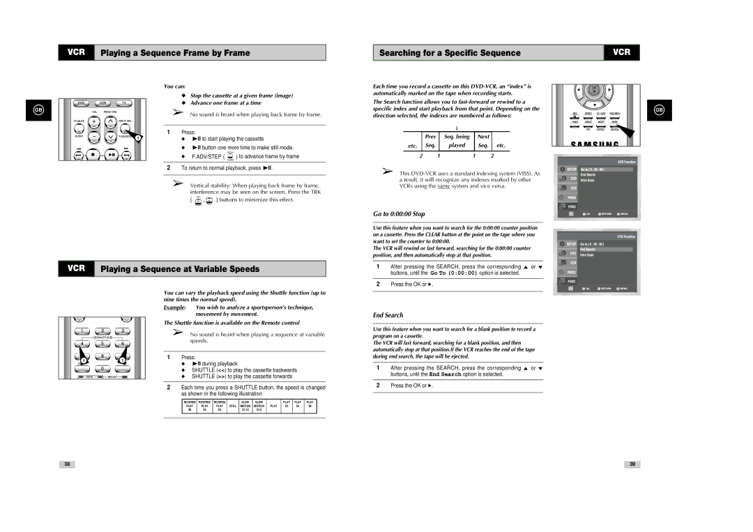 Samsung SV-DVD540 instruction manual Searching for a Specific Sequence, Next, Etc Seq Played Seq. etc 