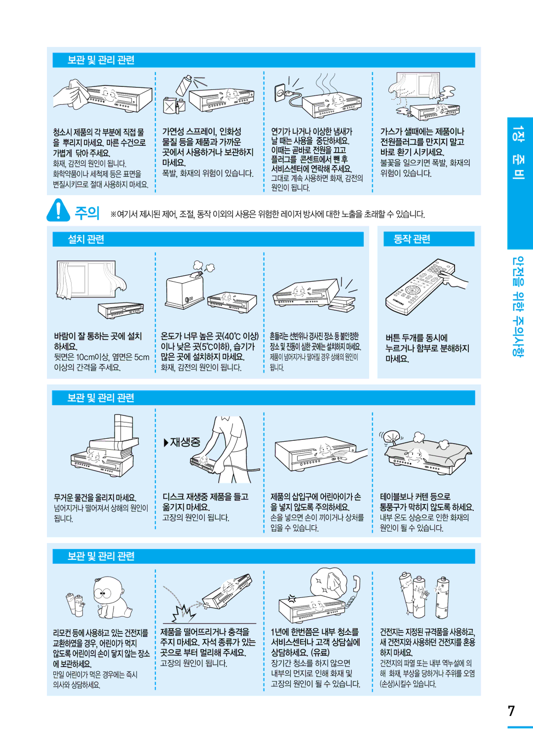 Samsung SV-DVD650 manual 설치관련 동작관련 