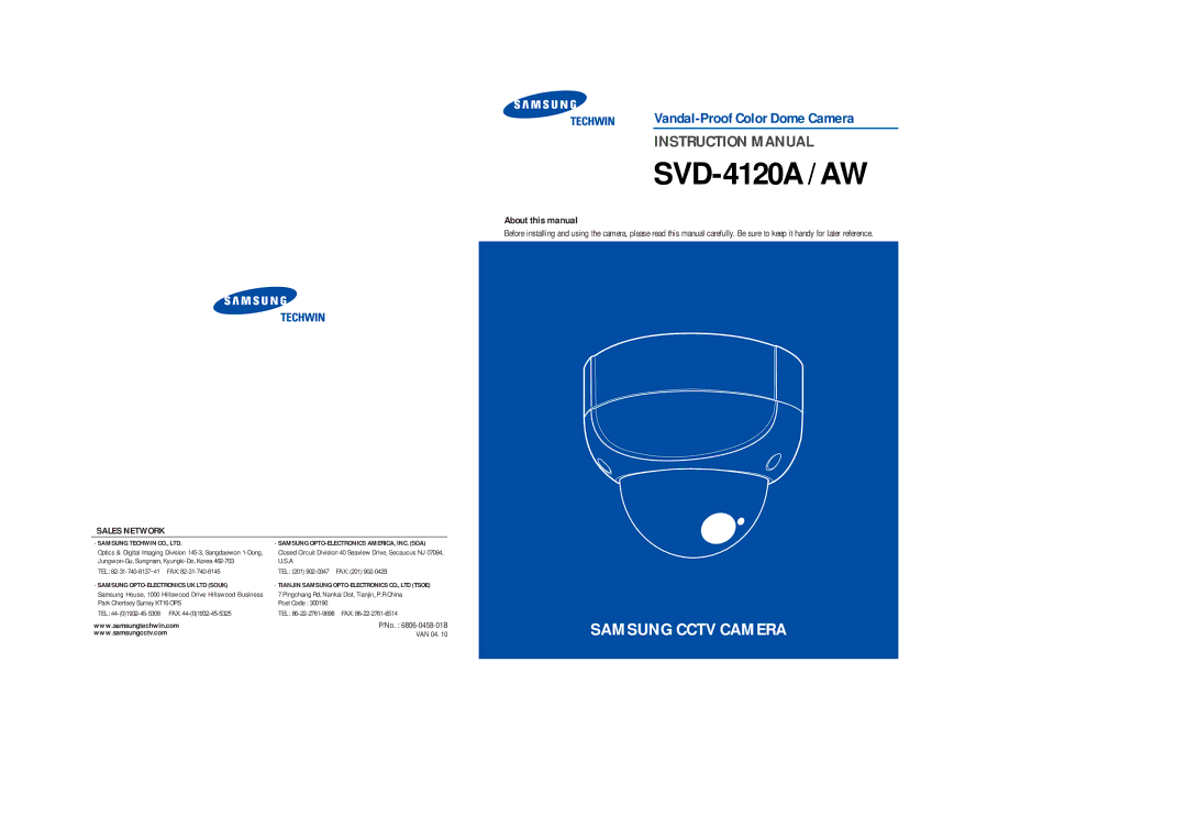 Samsung SVD-4120A/AW instruction manual SVD-4120A /AW 