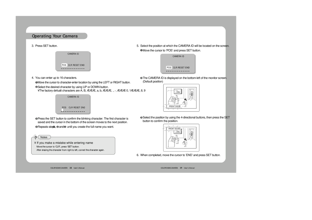 Samsung SVD-4120A/AW instruction manual If you make a mistake while entering name 