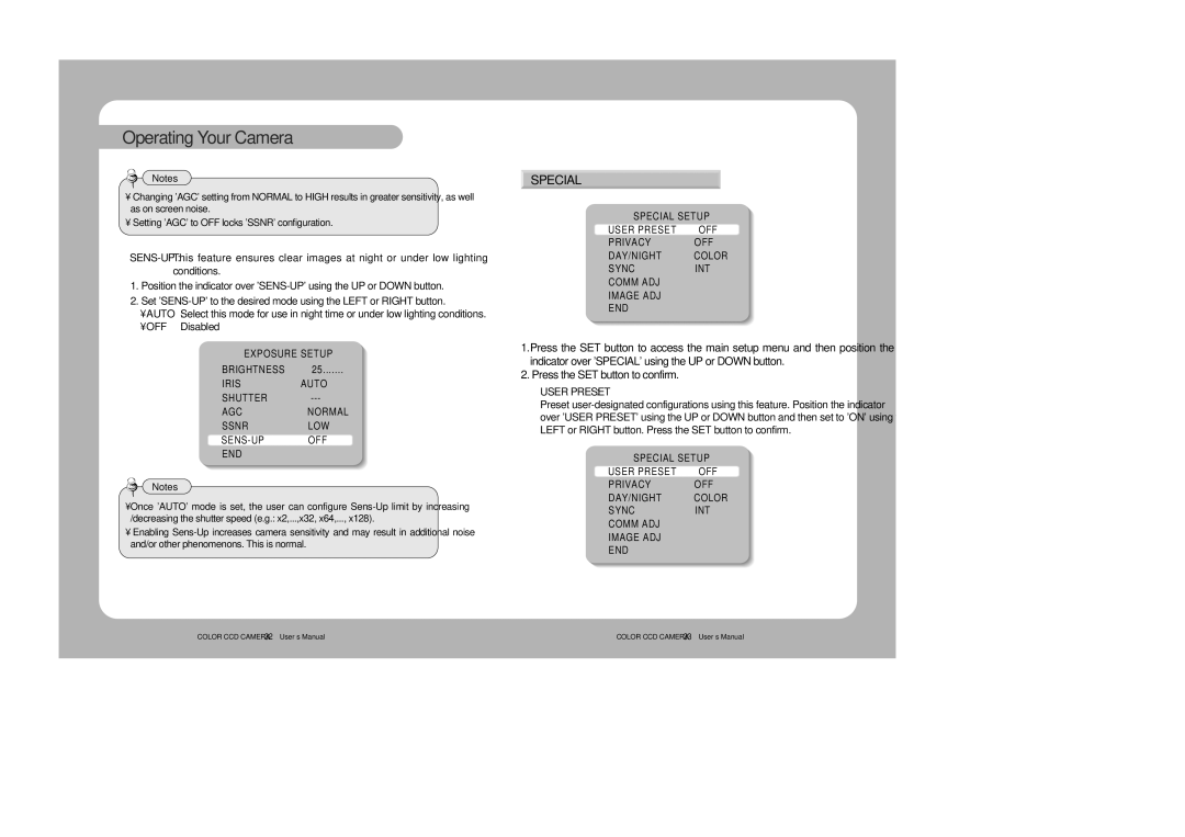 Samsung SVD-4300 user manual Special, OFF Disabled 