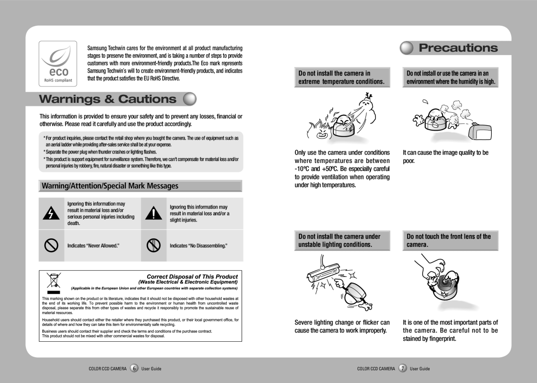 Samsung SVD-4600 manual Precautions, It can cause the image quality to be poor, Stained by fingerprint 