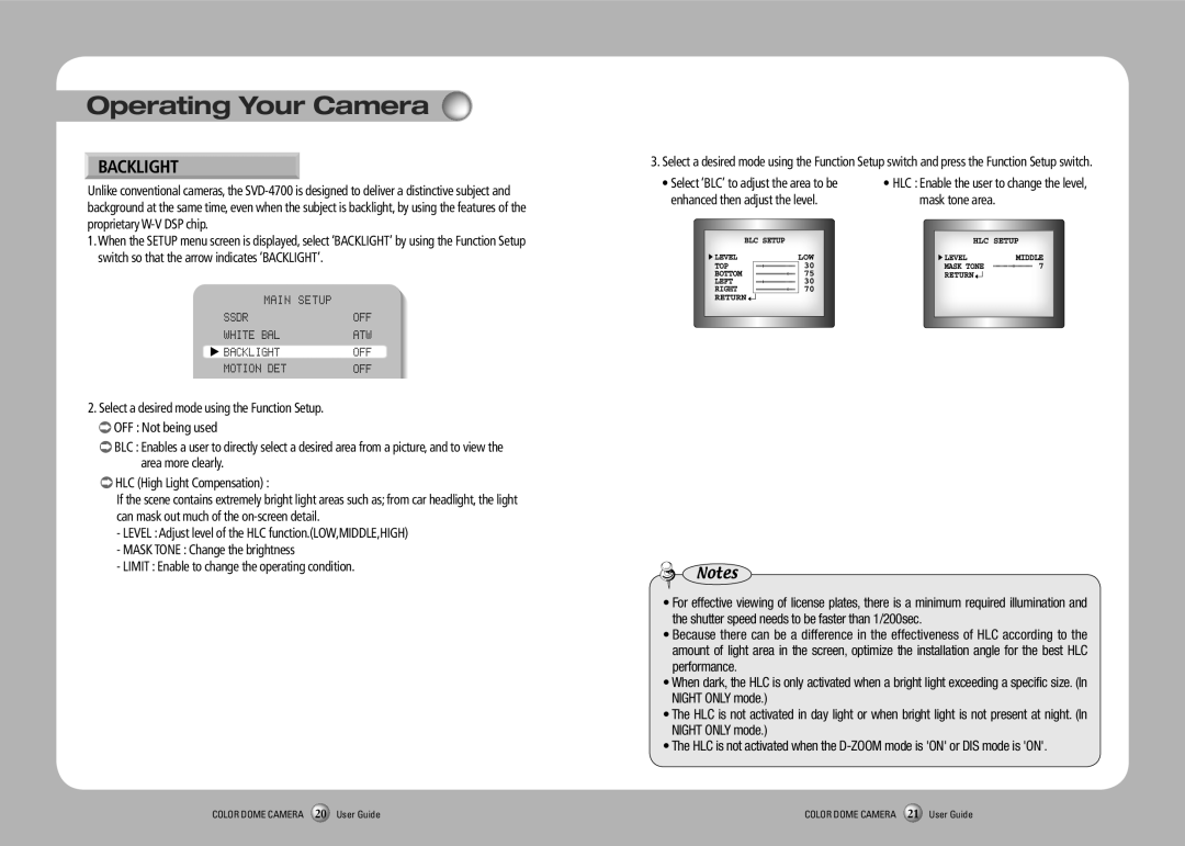 Samsung SVD-4700 manual Backlight, Mask tone area 