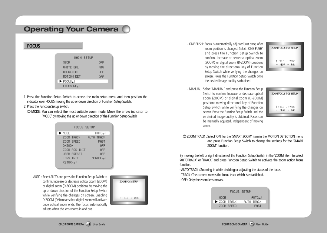 Samsung SVD-4700 manual Focus 