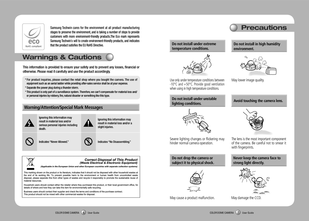 Samsung SVD-4700 manual Precautions, May cause a product malfunction 