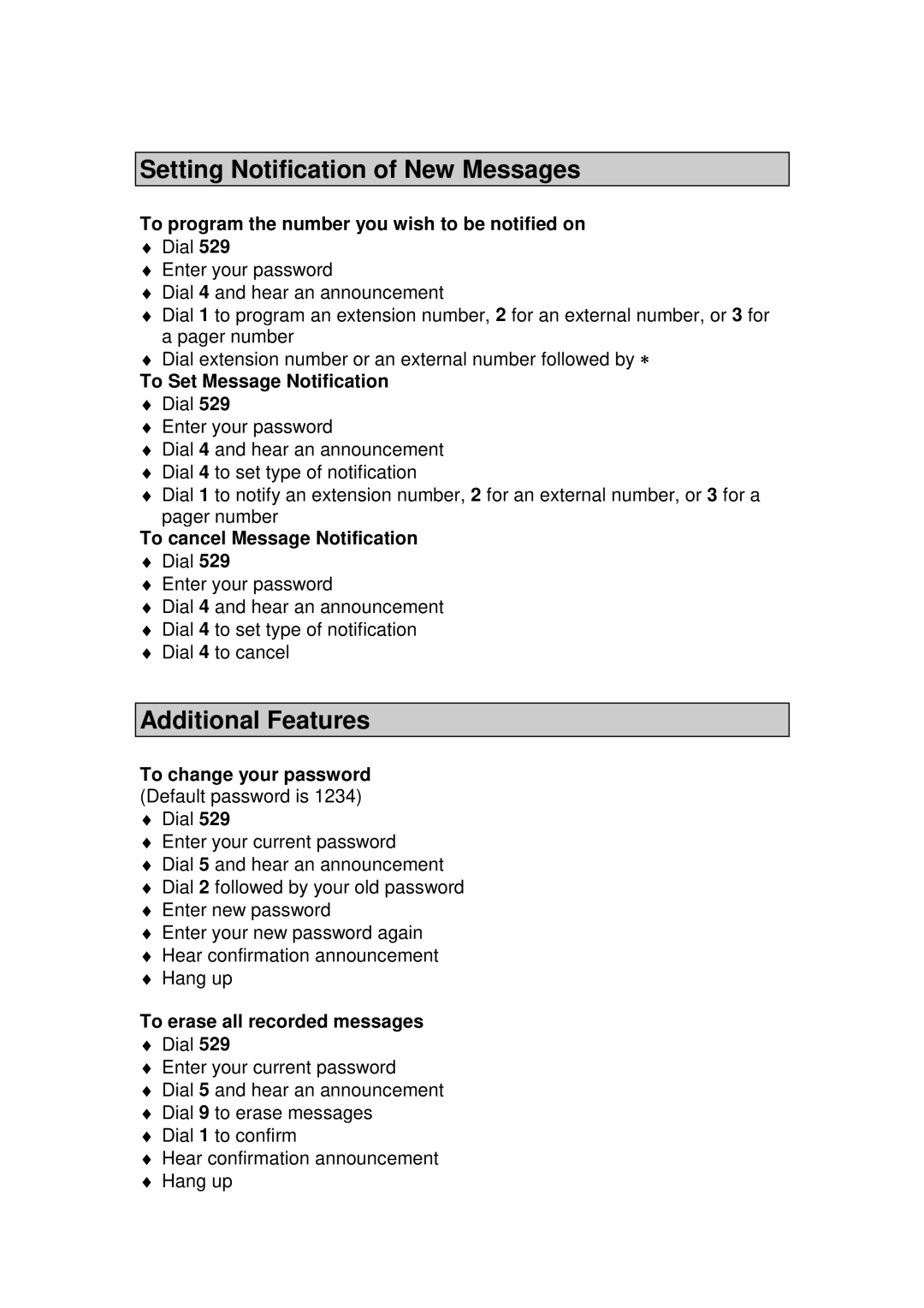 Samsung SVM-800 manual Setting Notification of New Messages, Additional Features 