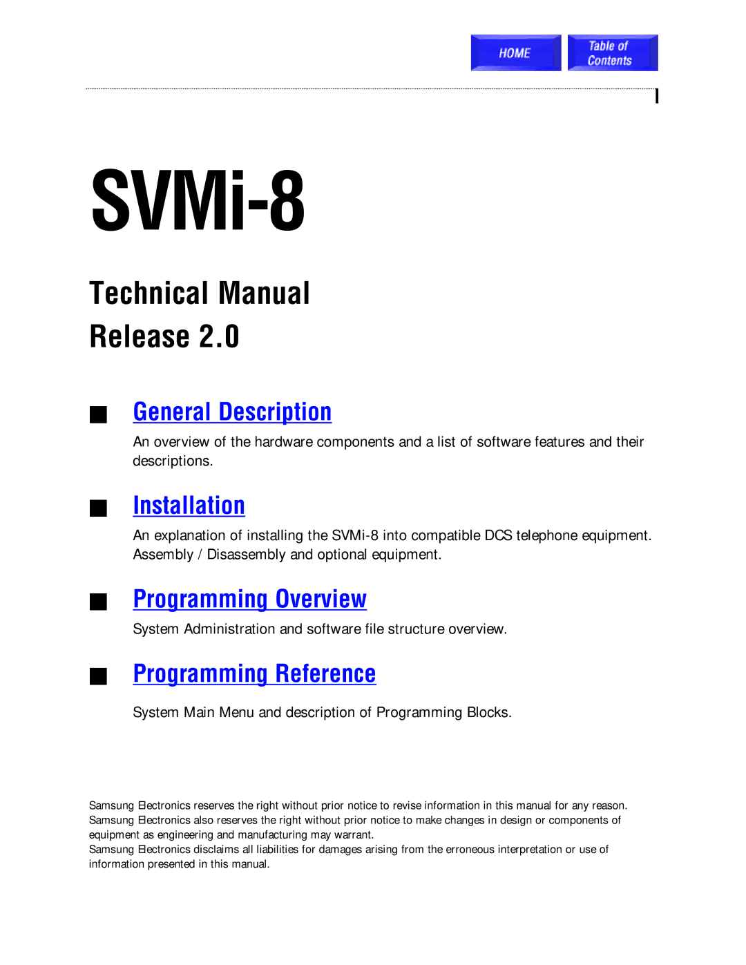 Samsung SVMi-8 manual 