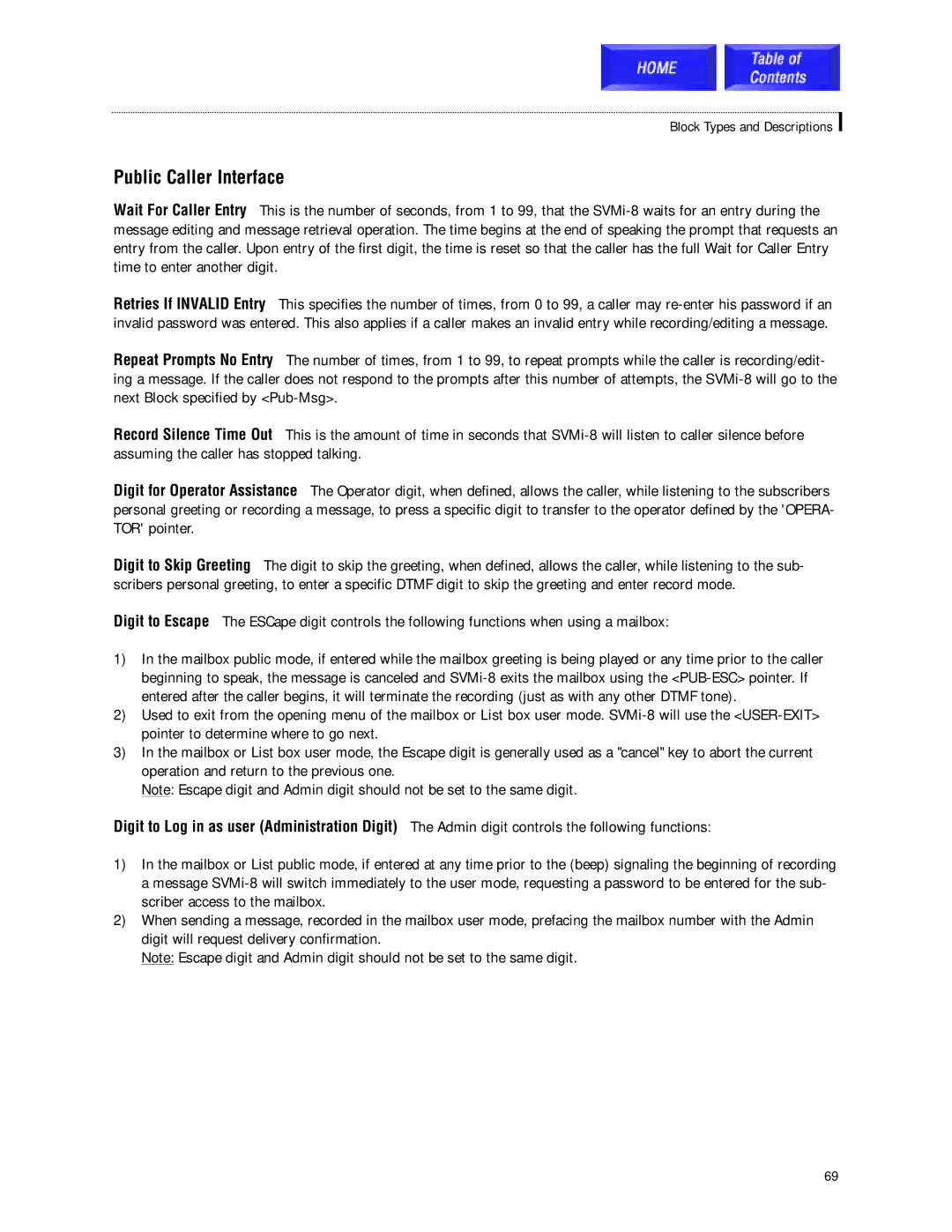 Samsung SVMi-8 technical manual Public Caller Interface 