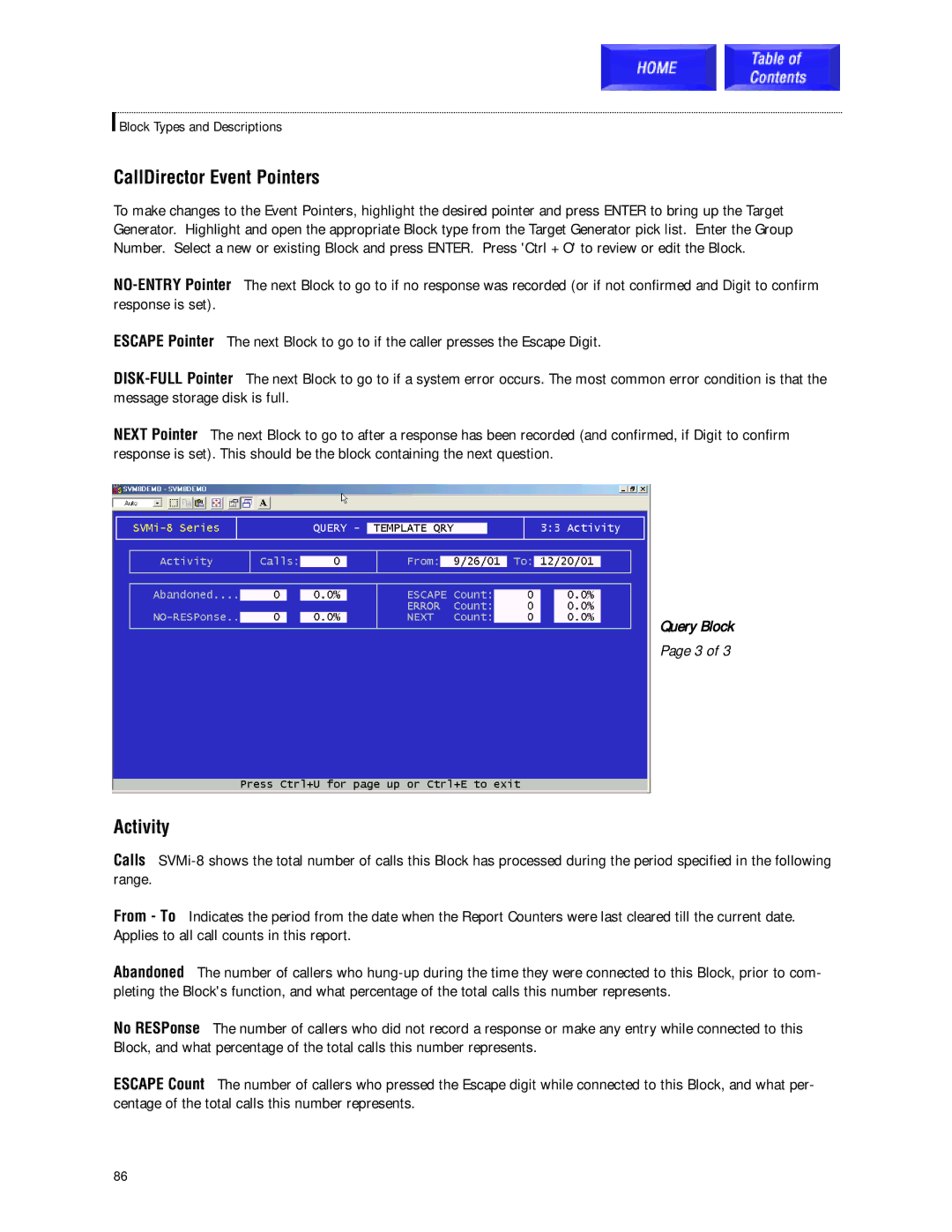 Samsung SVMi-8 technical manual CallDirector Event Pointers 