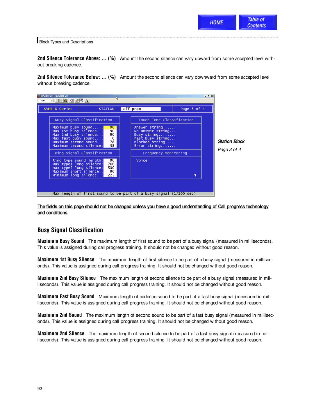 Samsung SVMi-8 technical manual Busy Signal Classification 