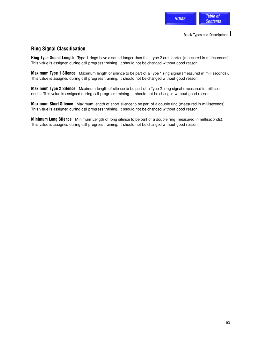 Samsung SVMi-8 technical manual Ring Signal Classification 