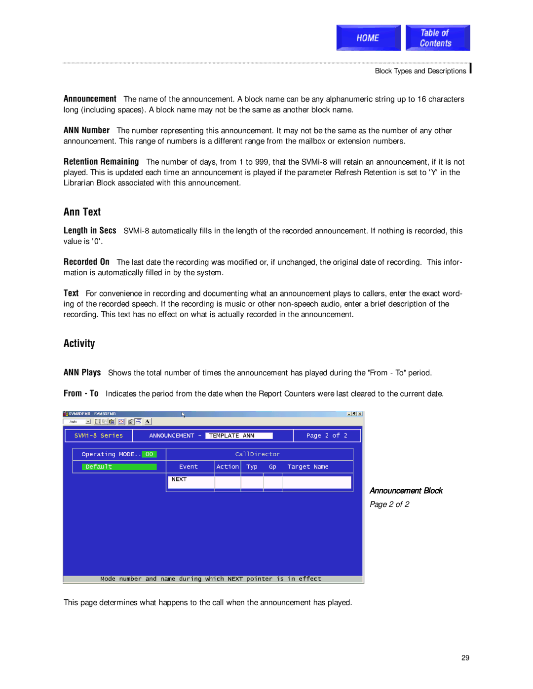 Samsung SVMi-8 technical manual Ann Text, Activity 
