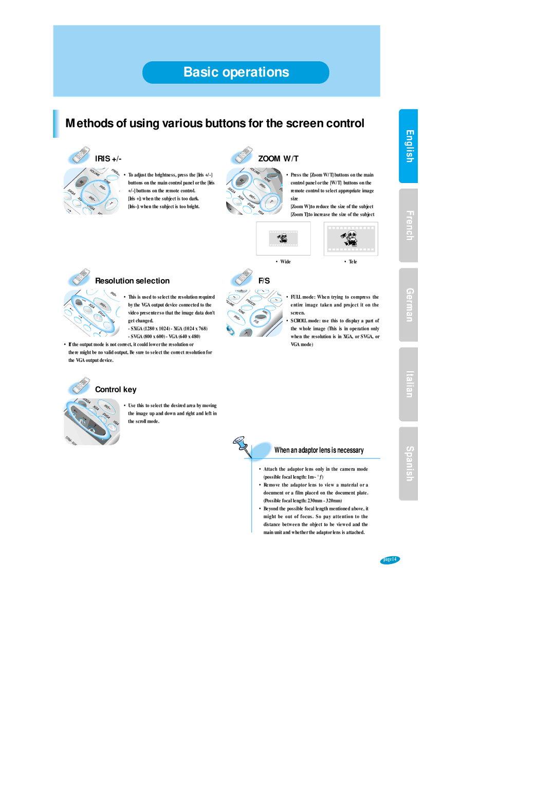 Samsung SVP-6000N/P user manual Wide, VGA mode 