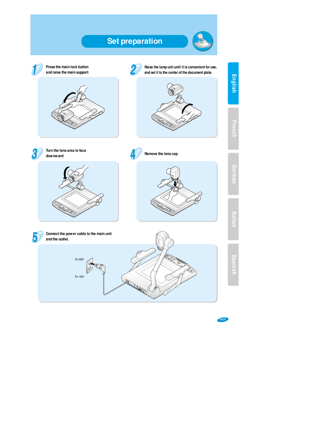 Samsung SVP-6000N/P user manual Set preparation, Remove the lens cap 