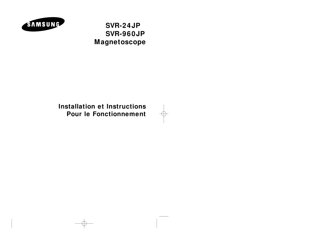 Samsung operating instructions SVR-24JP SVR-960JP 