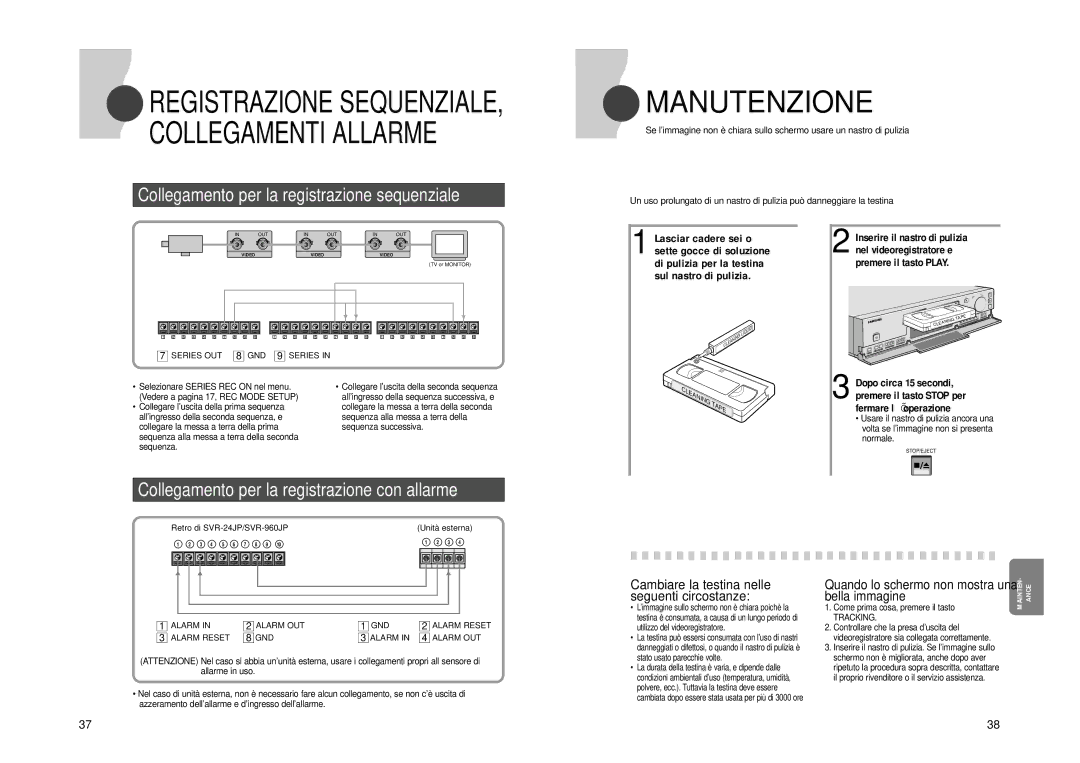 Samsung SVR-24JP, SVR-960JP Manutenzione, Bella immagine, Quando lo schermo non mostra una, Unità esterna 