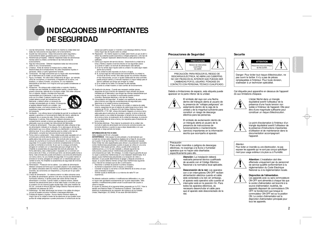 Samsung SVR-960JP, SVR-24JP operating instructions Indicaciones Importantes DE Seguridad 